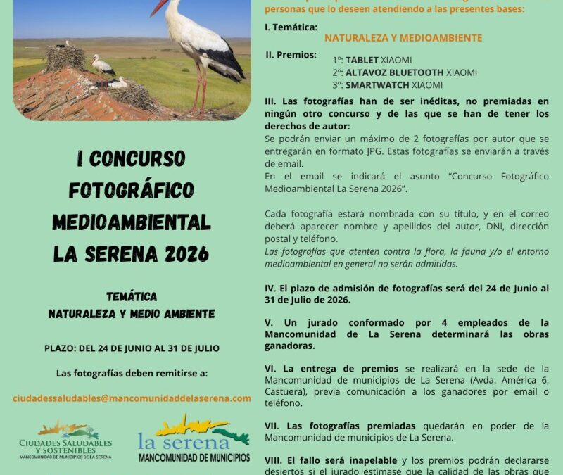 I CONCURSO FOTOGRÁFICO MEDIOAMBIENTAL LA SERENA 2026